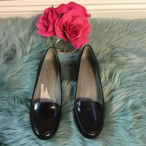 💎Franco Sarto patent leather kitten heel loafers